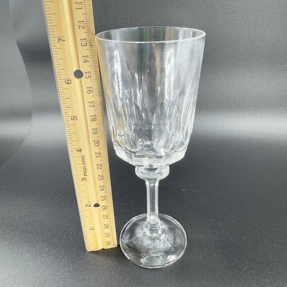 Tiffin Franciscan Atwater Stem Goblet Clear Crystal Heavy Cups Glasses Set 2 VTG - Picture 3 of 8